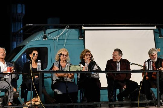 Από αριστερά: Θεόδωρος Θεοδωρόπουλος, Μαρίνα Δαλιάνη, Ηλέκτρα Αλεξανδροπούλου, Μάγδα Φύσσα, Θανάσης Καμπαγιάννης, Δημήτρης Ψαρράς